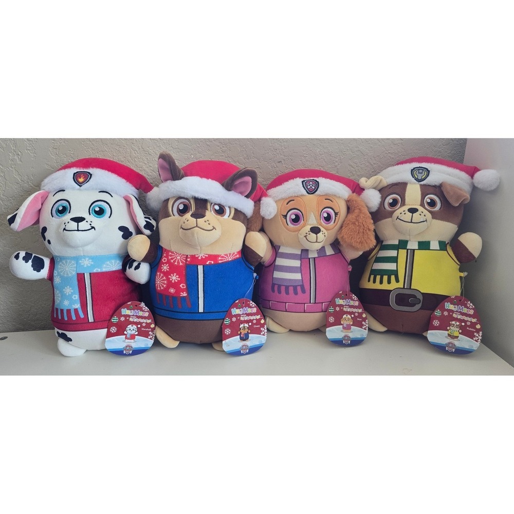 Paw Patrol Christmas Hug Mees Squishmallows Set Marshall Chase Skye Rubble 10"